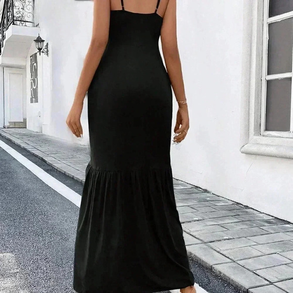 Black Preppy Womens Twisted Knot And Hollow Out Detail Cami Dress - Picture 2 of 5